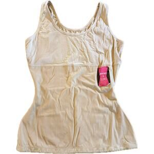 Teez-Her Shapewear Tank Top Camisole Womens Size L Beige Smoothing